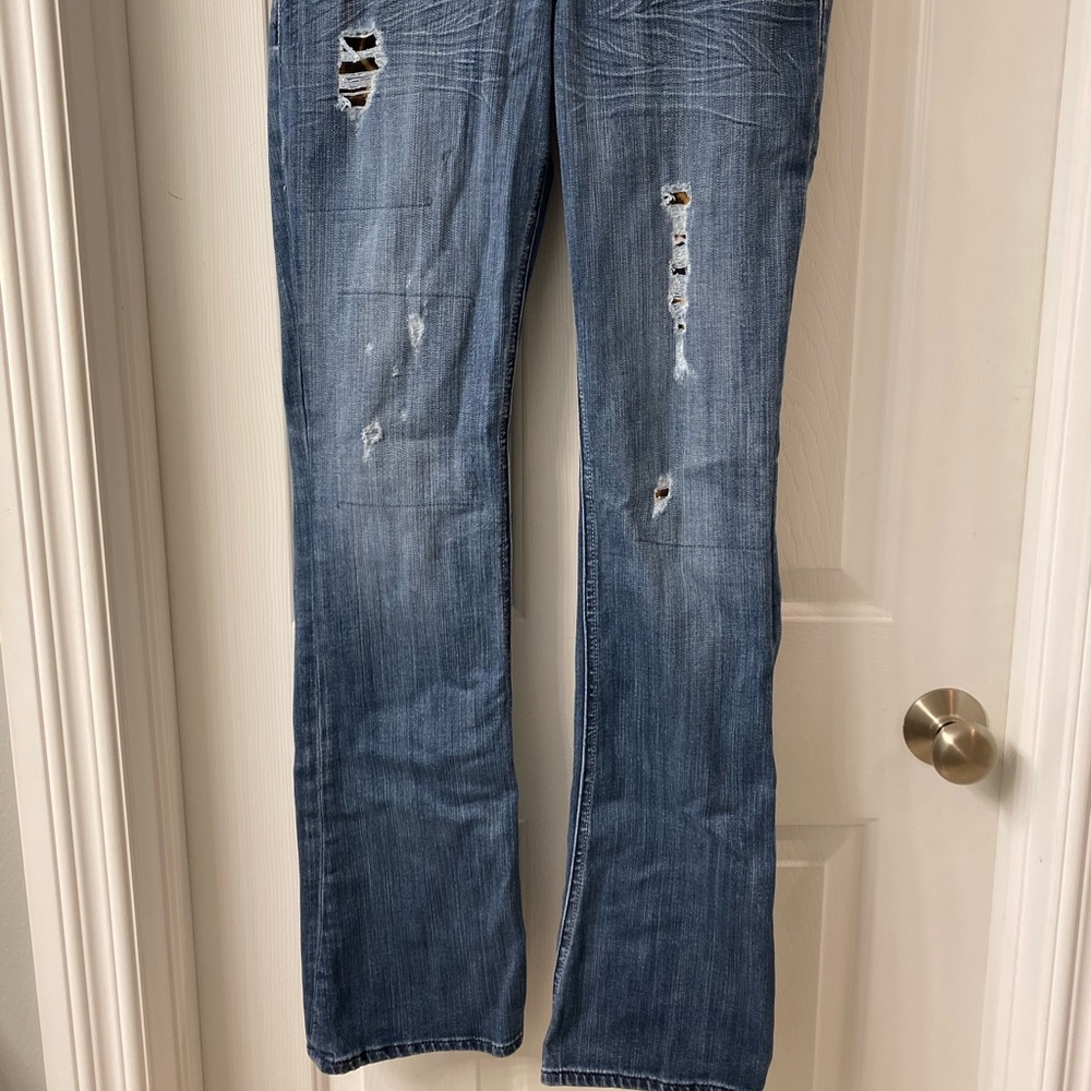 Express Animal Print Patch Ripped Jeans